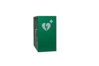 ARKY AED green indoor cabinet with ILCOR AED logo - Side